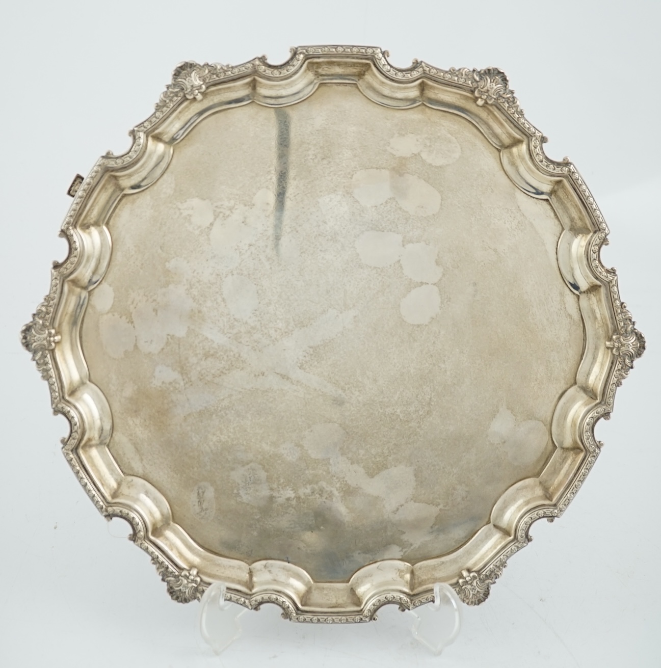 A George VI silver salver, by A.E. Poston & Co Ltd